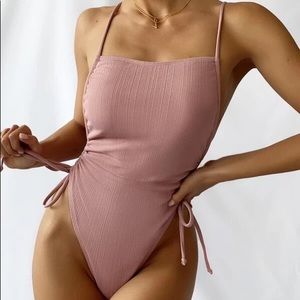 Drawstring High Leg Swimsuit